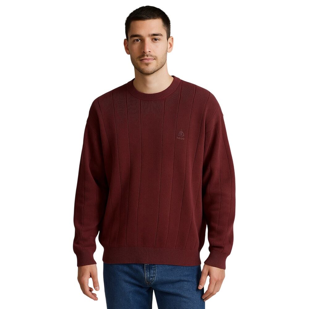 Izod Burgundy Cotton Knit Sweater Size M